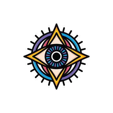 one eye of god religious sign symbol logo logotype