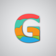 Colorful papercut layered character, vector.