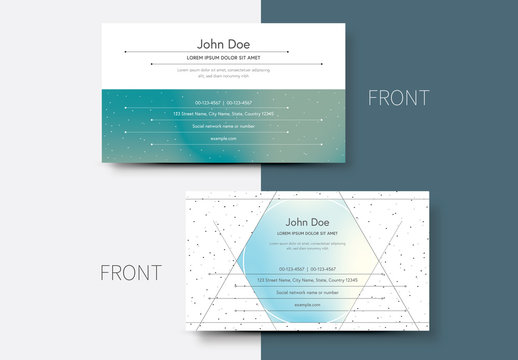 Business Card Layout with Gradient and Dot Design 1