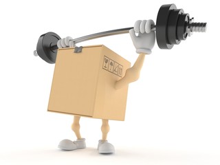 Package character lifting heavy barbell