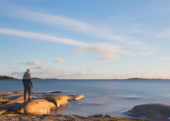 Traveller looking at new horizons