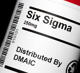 Obraz premium The popular business concept of Six Sigma in tablet form.