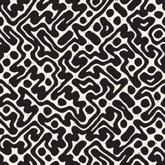 Seamless pattern with maze lines. Monochrome abstract background. Vector hand drawn labyrinth.