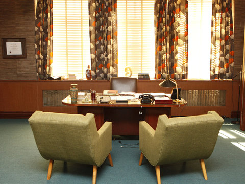 View of retro style office interior