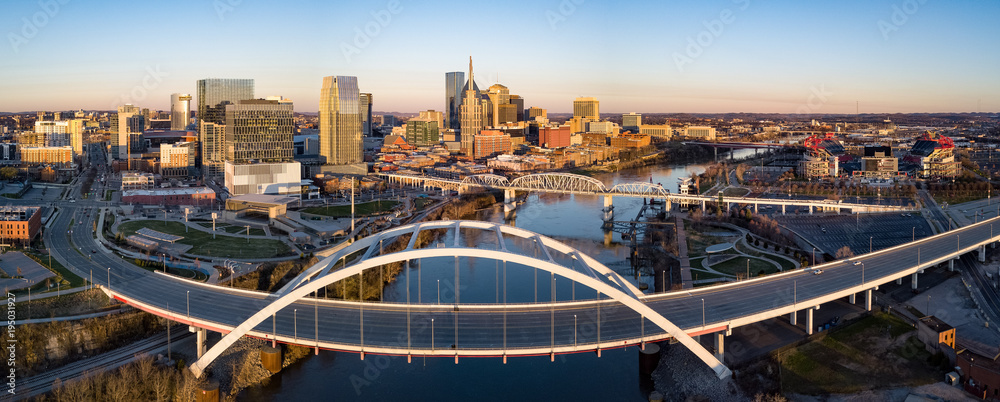 Wall mural Nashville morning skyline