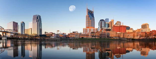 Fotobehang Skyline van Nashville in de ochtend © jdross75