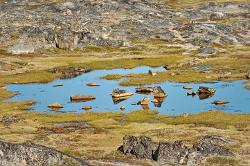 Lakes around the Greenland village Ilulissat