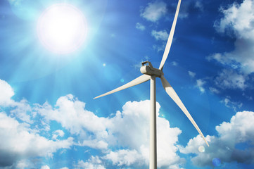 wind turbine over the sky