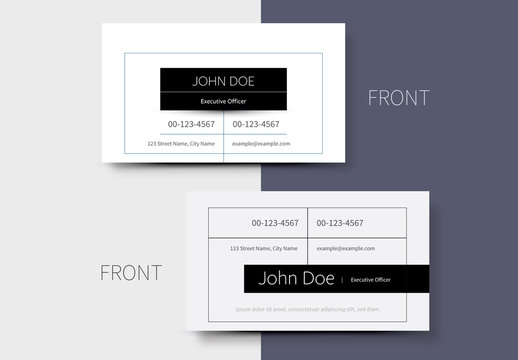 Business Card Layout with Black Accents 1