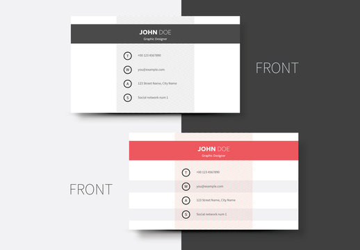 Pink and Gray Crosshatched Business Card Layout 2