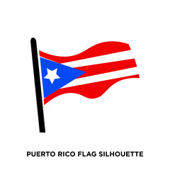 puerto rico flag silhouette on white background