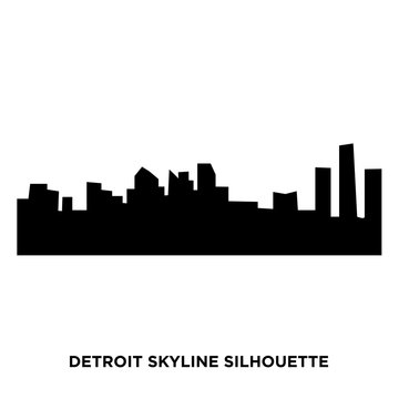detroit skyline silhouette on white background