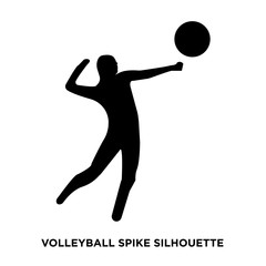 volleyball spike silhouette on white background