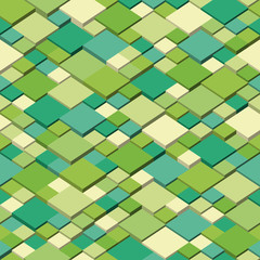 Isometric graphic pattern. Abstract seamless and repeatable vector. Spring colors