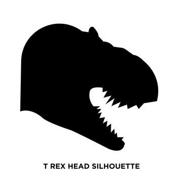 t rex head silhouette on white background