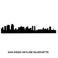 san diego skyline silhouette on white background
