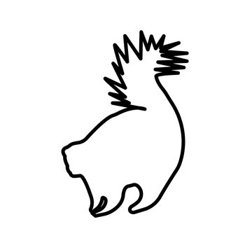 recommend clip art: skunk silhouette outline on white background