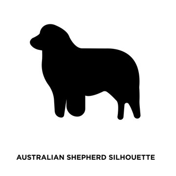 australian shepherd silhouette on white background