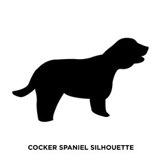 cocker spaniel silhouetteon white background