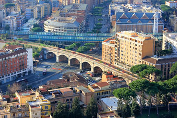 Obraz premium view of the Rome and the papal railway