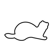 ferret silhouette outline on white background