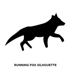 Fototapeta premium running fox silhouette on white background