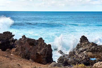 wave splahes of Atlantic ocean
