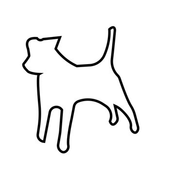 jack russell terrier silhouette outline on white background