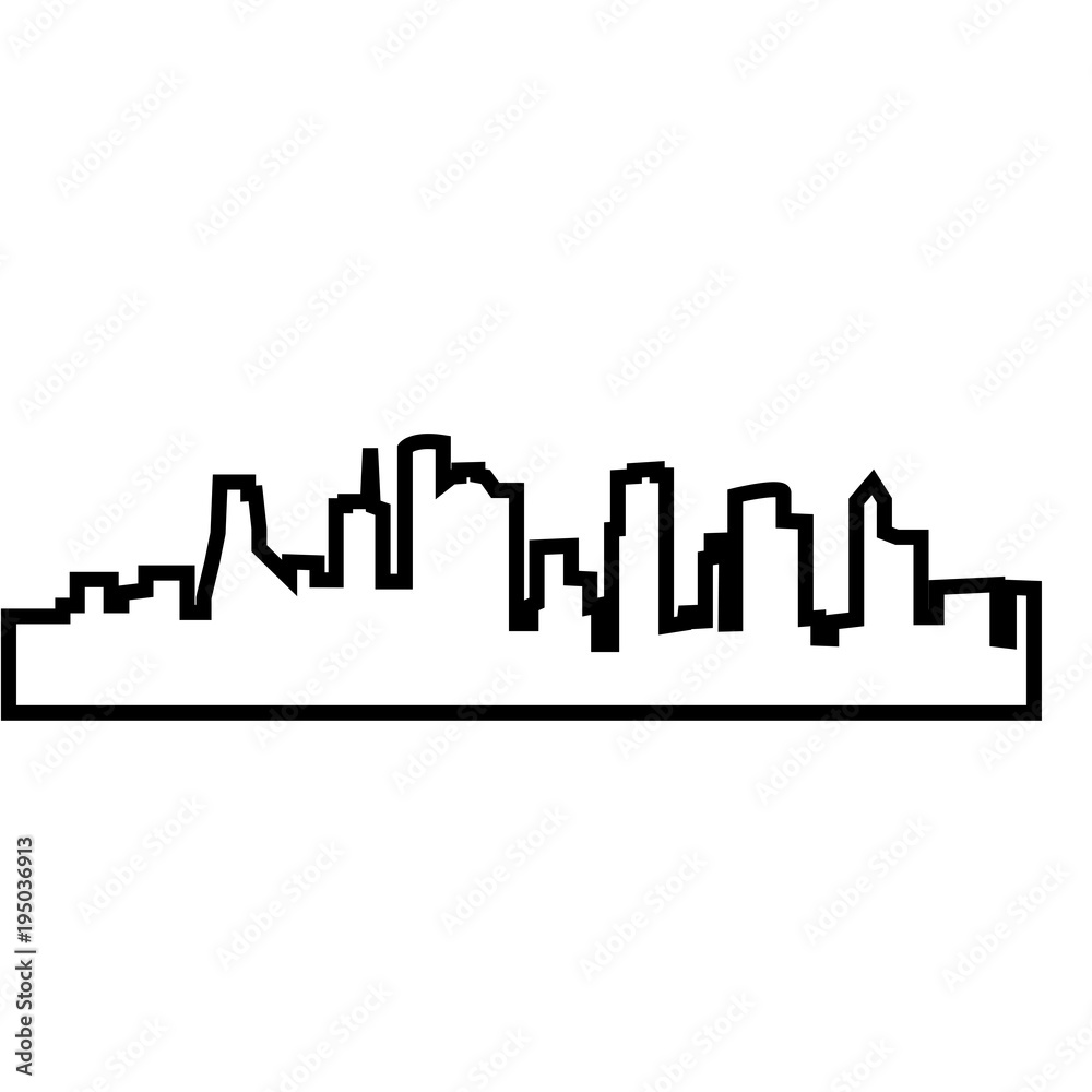 Poster houston skyline silhouette outline on white background