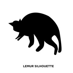 lemur silhouette on white background