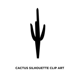 Fototapeta premium cactus silhouette clip art on white background