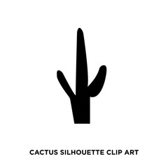 cactus silhouette clip art on white background