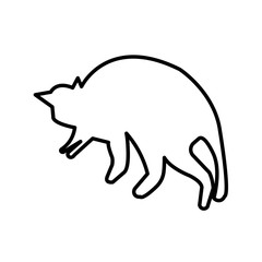 lemur silhouette outline on white background