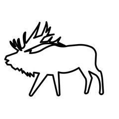 moose silhouette clip art outline on white background