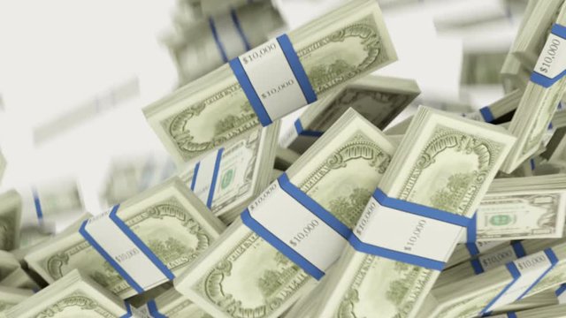 US dollar rolls slow motion flow. alpha