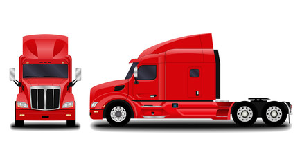 realistic truck. front view; side view.