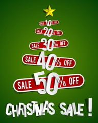 Christmas Sale on background vector illustration