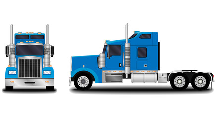 realistic truck. front view; side view.