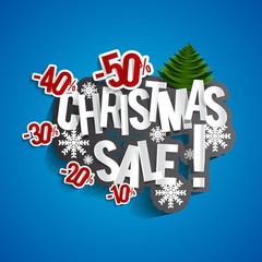 Fototapeta premium Christmas Sale on background vector illustration