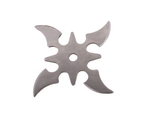metal shuriken isolated on white background
