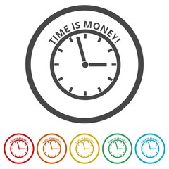 Time is money, Time Out icon, 6 Colors Included