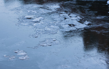 Eisschollen im Hamburger Hafen Terminal Burchardkai