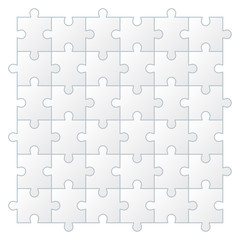 A set of white puzzle pieces. The concept of infographic. Vector illustration