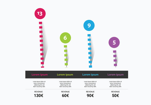 Infographic Layout with Circles and Dashed Lines 1