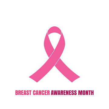 Pink ribbon is the symbol of breast cancer awareness. Vector illustration