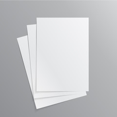 3 three blank paper vector illustration mockup