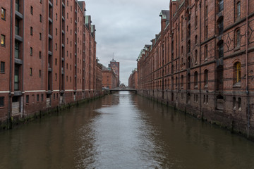 The cityscape in Speicherstadt of Hamburg,Germany