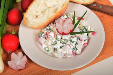 flower of radish cottage cheese with chives