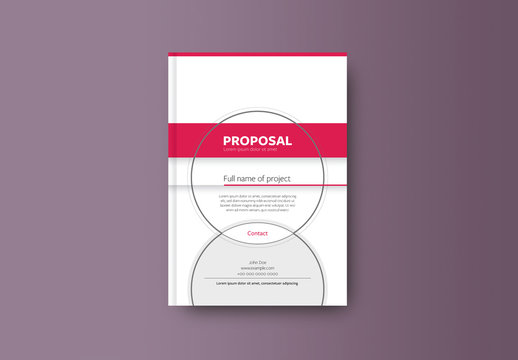 Book or Report Cover Layout with Pink Elements 1