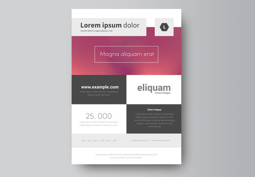 Business Flyer Layout with Pink Gradient Background 1